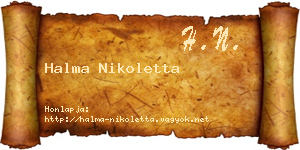 Halma Nikoletta névjegykártya