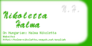 nikoletta halma business card